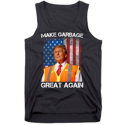 Trump 2024 Make Garbage Great Again Funny For Trump Us Flag Tank Top