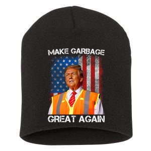 Trump 2024 Make Garbage Great Again Funny For Trump Us Flag Short Acrylic Beanie