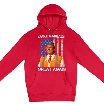 Trump 2024 Make Garbage Great Again Funny For Trump Us Flag Premium Pullover Hoodie