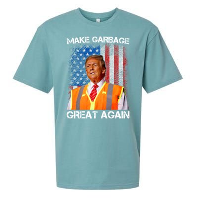 Trump 2024 Make Garbage Great Again Funny For Trump Us Flag Sueded Cloud Jersey T-Shirt