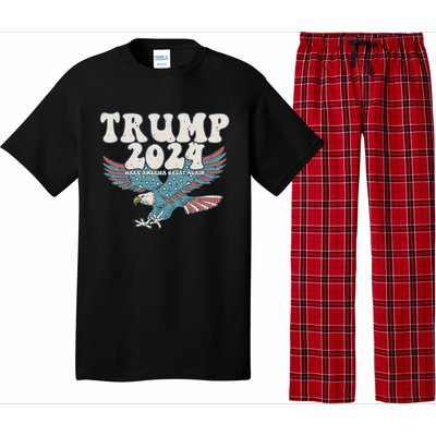 Trump 2024 Make Maga Great America Again Eagle Retro Gift Pajama Set