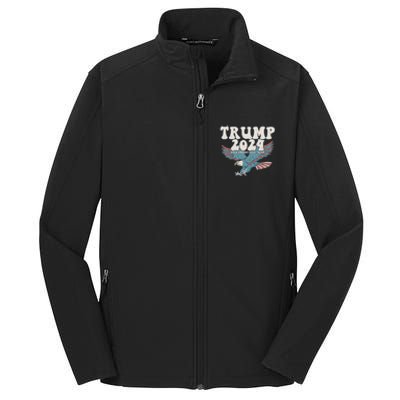 Trump 2024 Make Maga Great America Again Eagle Retro Gift Core Soft Shell Jacket