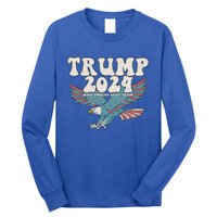 Trump 2024 Make Maga Great America Again Eagle Retro Gift Long Sleeve Shirt