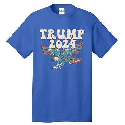 Trump 2024 Make Maga Great America Again Eagle Retro Gift Tall T-Shirt