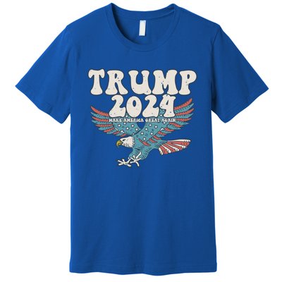 Trump 2024 Make Maga Great America Again Eagle Retro Gift Premium T-Shirt