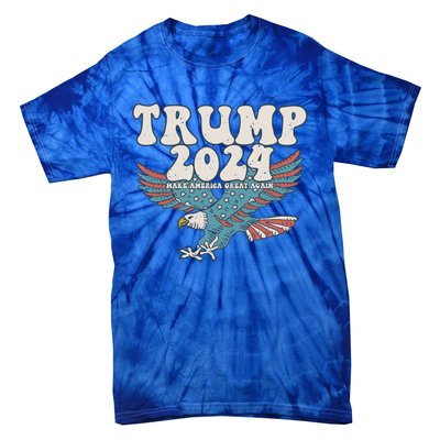 Trump 2024 Make Maga Great America Again Eagle Retro Gift Tie-Dye T-Shirt