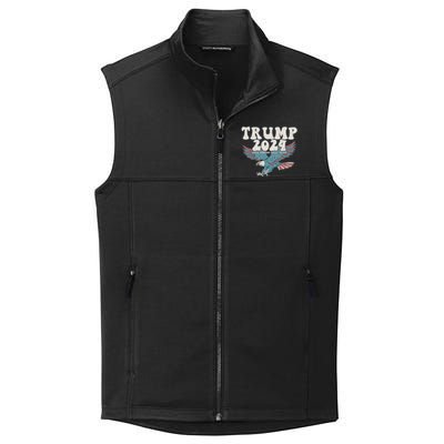 Trump 2024 Make Maga Great America Again Eagle Retro Gift Collective Smooth Fleece Vest