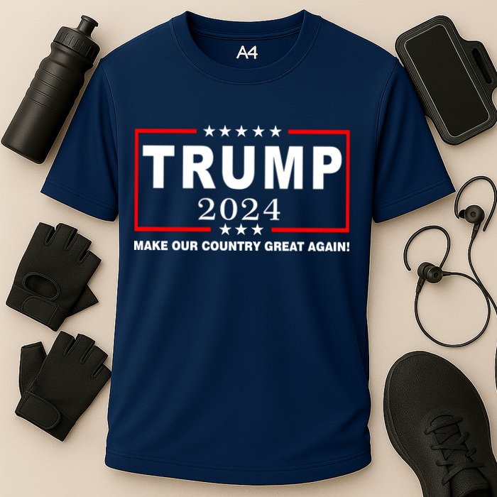 Trump 2024 Make Our Country Great Again Cooling Performance Crew T-Shirt