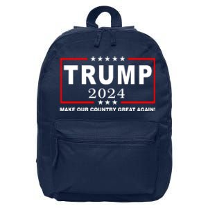 Trump 2024 Make Our Country Great Again 16 in Basic Backpack