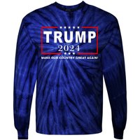 Trump 2024 Make Our Country Great Again Tie-Dye Long Sleeve Shirt