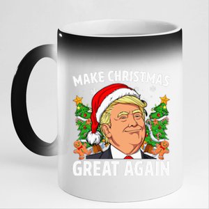 Trump 2024 Make Christmas Great Again 11oz Black Color Changing Mug