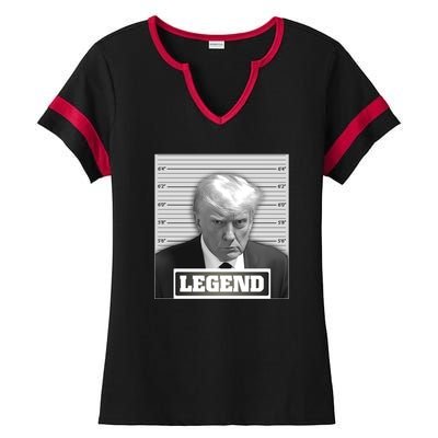 Trump 2024 Mugshot President Legend Ladies Halftime Notch Neck Tee