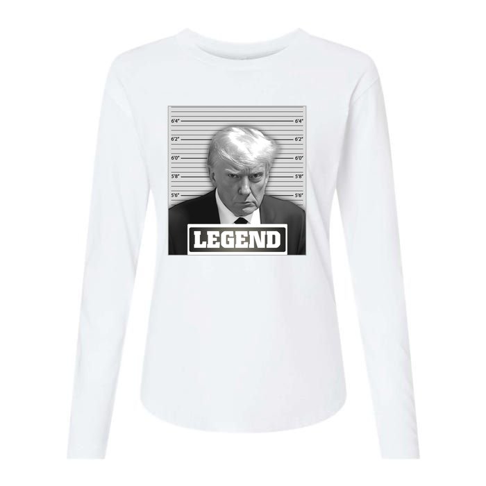 Trump 2024 Mugshot President Legend Womens Cotton Relaxed Long Sleeve T-Shirt