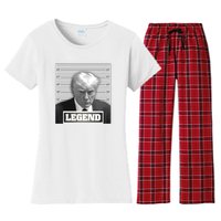 Trump 2024 Mugshot President Legend Women's Flannel Pajama Set