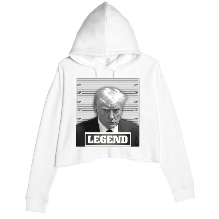 Trump 2024 Mugshot President Legend Crop Fleece Hoodie