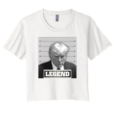 Trump 2024 Mugshot President Legend Women's Crop Top Tee