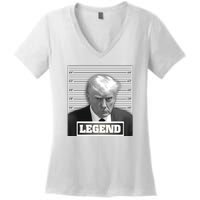 Trump 2024 Mugshot President Legend Women's V-Neck T-Shirt