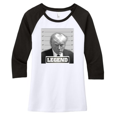 Trump 2024 Mugshot President Legend Women's Tri-Blend 3/4-Sleeve Raglan Shirt