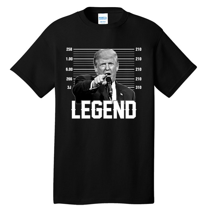 Trump 2024 Mugshot President Legend Vote Election Tall T-Shirt