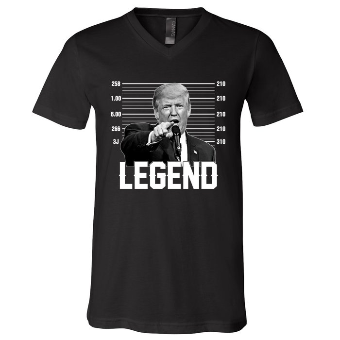 Trump 2024 Mugshot President Legend Vote Election V-Neck T-Shirt