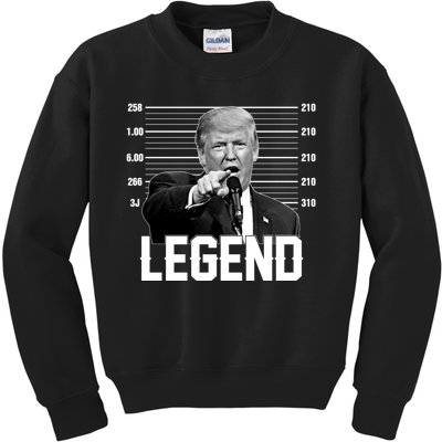 Trump 2024 Mugshot President Legend Vote Election Kids Sweatshirt