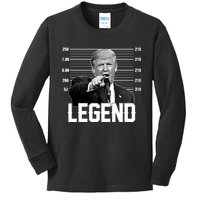 Trump 2024 Mugshot President Legend Vote Election Kids Long Sleeve Shirt