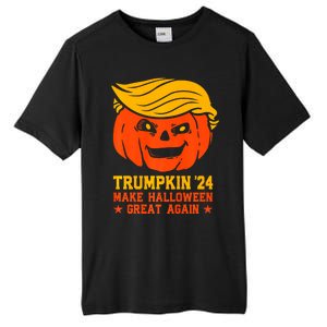 Trumpkin 24 Make Halloween Great Again Funny Trump 2024 Design Tall Fusion ChromaSoft Performance T-Shirt