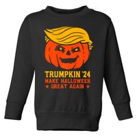 Trumpkin 24 Make Halloween Great Again Funny Trump 2024 Design Toddler Sweatshirt