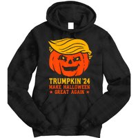 Trumpkin 24 Make Halloween Great Again Funny Trump 2024 Design Tie Dye Hoodie