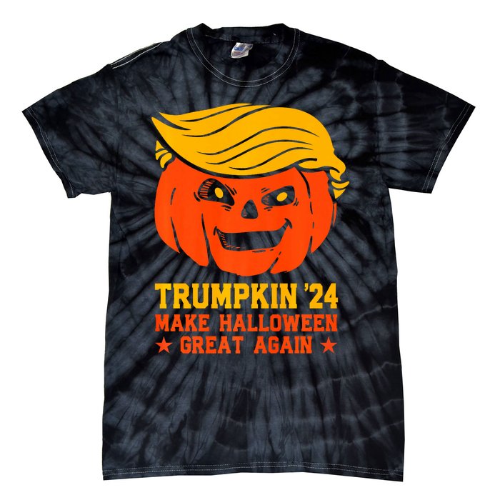 Trumpkin 24 Make Halloween Great Again Funny Trump 2024 Design Tie-Dye T-Shirt