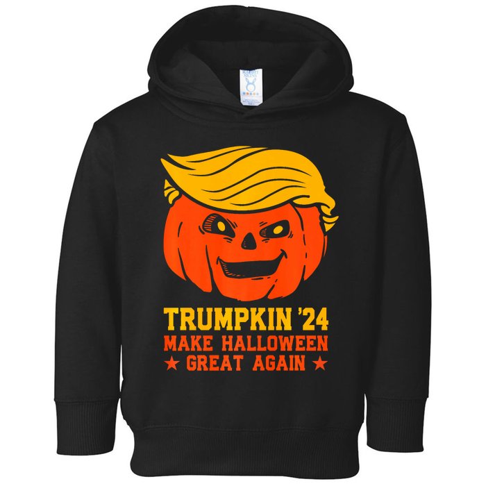 Trumpkin 24 Make Halloween Great Again Funny Trump 2024 Design Toddler Hoodie