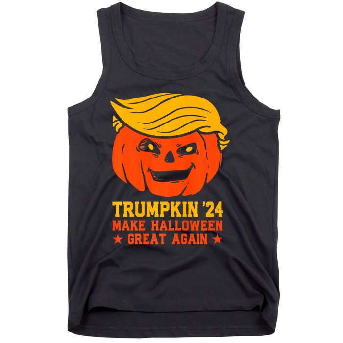 Trumpkin 24 Make Halloween Great Again Funny Trump 2024 Design Tank Top