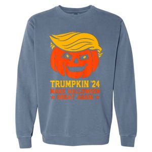 Trumpkin 24 Make Halloween Great Again Funny Trump 2024 Design Garment-Dyed Sweatshirt