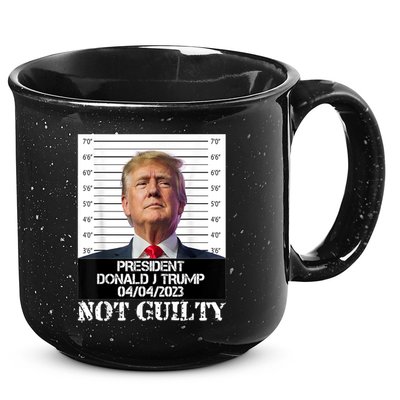 Trump 2024 Mugshot President Free Donald Trump Not Guilty 15oz Campfire Ceramic Mug