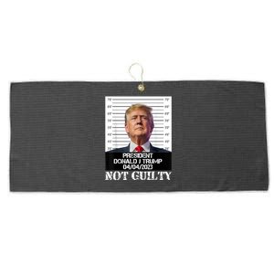 Trump 2024 Mugshot President Free Donald Trump Not Guilty Large Microfiber Waffle Golf Towel