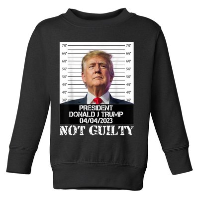 Trump 2024 Mugshot President Free Donald Trump Not Guilty Toddler Sweatshirt