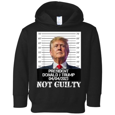 Trump 2024 Mugshot President Free Donald Trump Not Guilty Toddler Hoodie