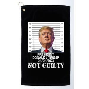 Trump 2024 Mugshot President Free Donald Trump Not Guilty Platinum Collection Golf Towel