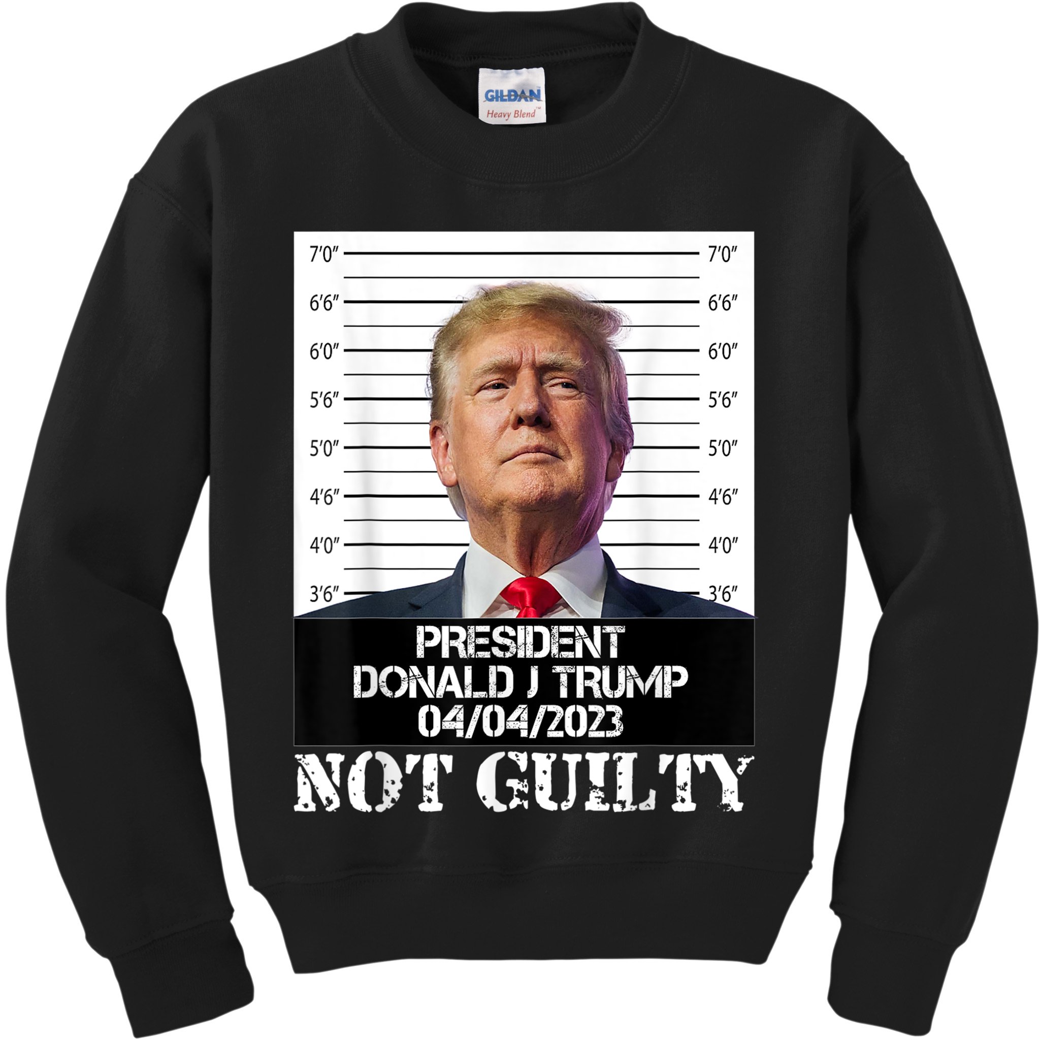 Trump 2024 Mugshot President Free Donald Trump Not Guilty Kids Sweatshirt