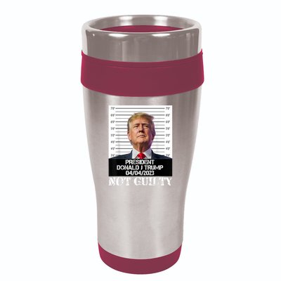 Trump 2024 Mugshot President Free Donald Trump Not Guilty 16oz Travel Tumbler