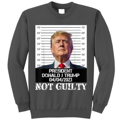 Trump 2024 Mugshot President Free Donald Trump Not Guilty Tall Sweatshirt