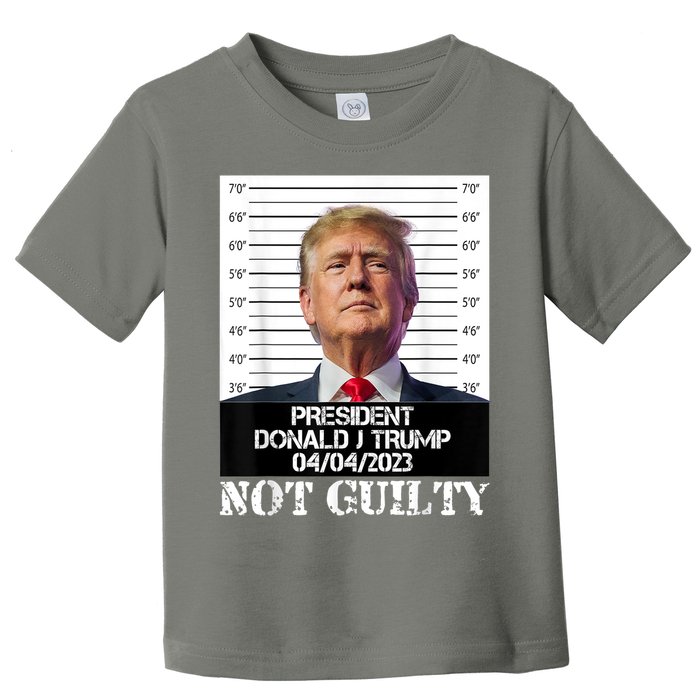 Trump 2024 Mugshot President Free Donald Trump Not Guilty Toddler T-Shirt