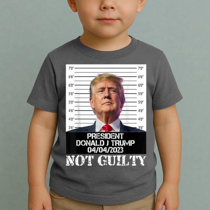 Trump 2024 Mugshot President Free Donald Trump Not Guilty Toddler T-Shirt