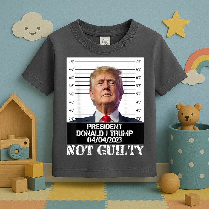 Trump 2024 Mugshot President Free Donald Trump Not Guilty Toddler T-Shirt