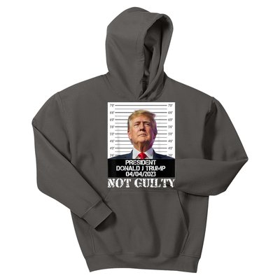 Trump 2024 Mugshot President Free Donald Trump Not Guilty Kids Hoodie