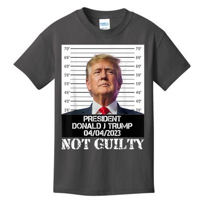 Trump 2024 Mugshot President Free Donald Trump Not Guilty Kids T-Shirt