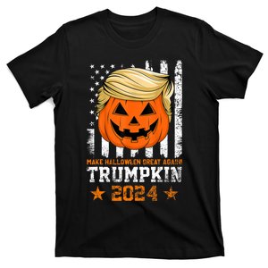 Trumpkin 2024 Make Halloween Great Again American Flag Design T-Shirt