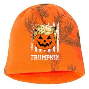 Trumpkin 2024 Make Halloween Great Again American Flag Design Kati - Camo Knit Beanie