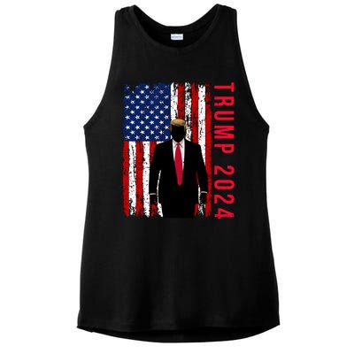 Trump 2024 Merchandise Tees Ladies PosiCharge Tri-Blend Wicking Tank