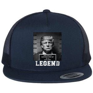 Trump 2024 Mugshot President Legend Flat Bill Trucker Hat